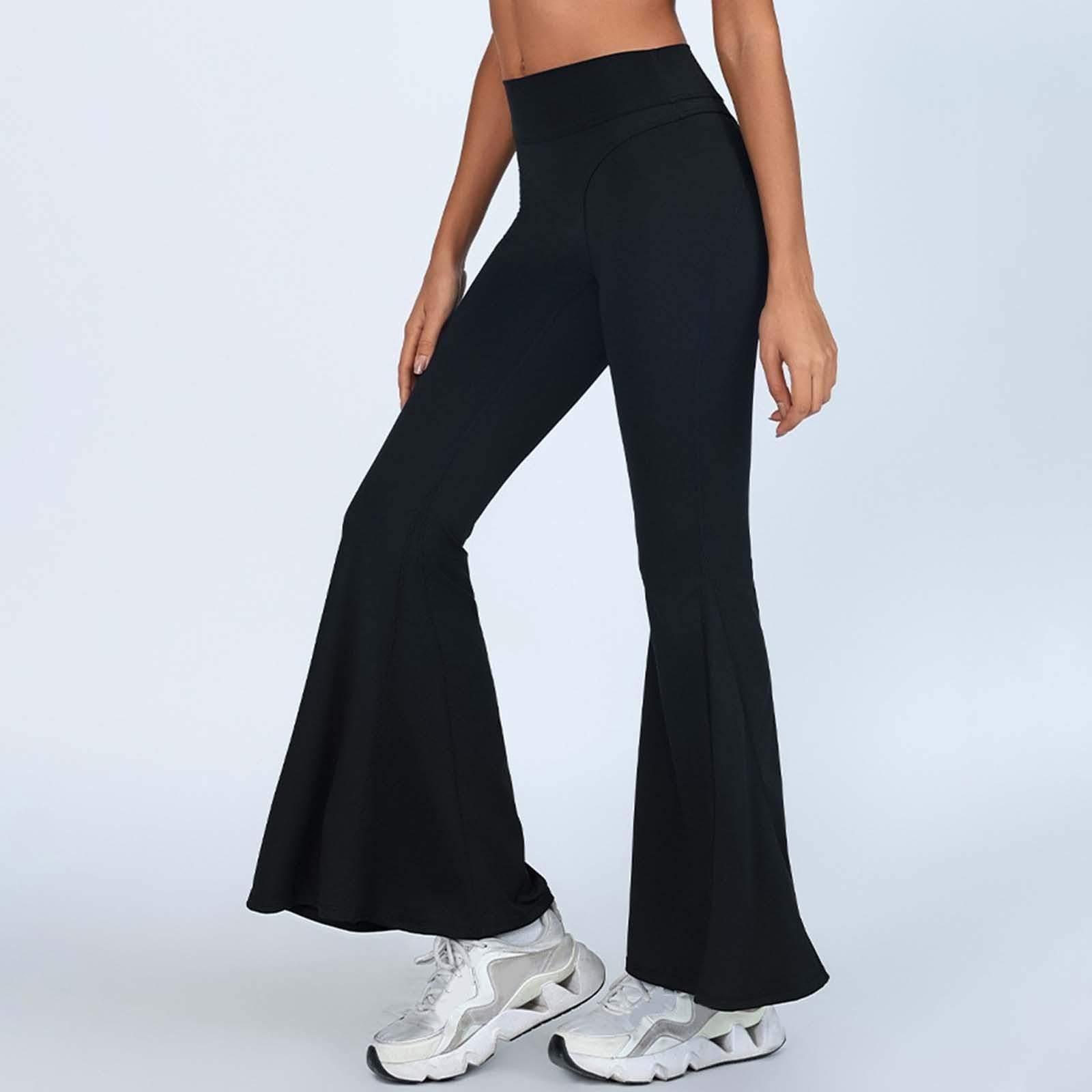 Generico Pantaloni da Yoga a Vita Alta per Donna, Leggings Svasati, Pantaloni da Allenamento, Corsa, Fitness, Non Trasparenti, Elastici, Comodi, Pantaloni Sportivi da Palestra