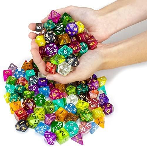 Wiz Dice Series II - DND Dice Set (105 Dice, 15 Sets of 7 Unique Colors) - Perfect DND Gifts - Role Playing Dice DND Accessories for TTRPG MTG Dice Games -D&D Dice Game Sets in Unique Finishes