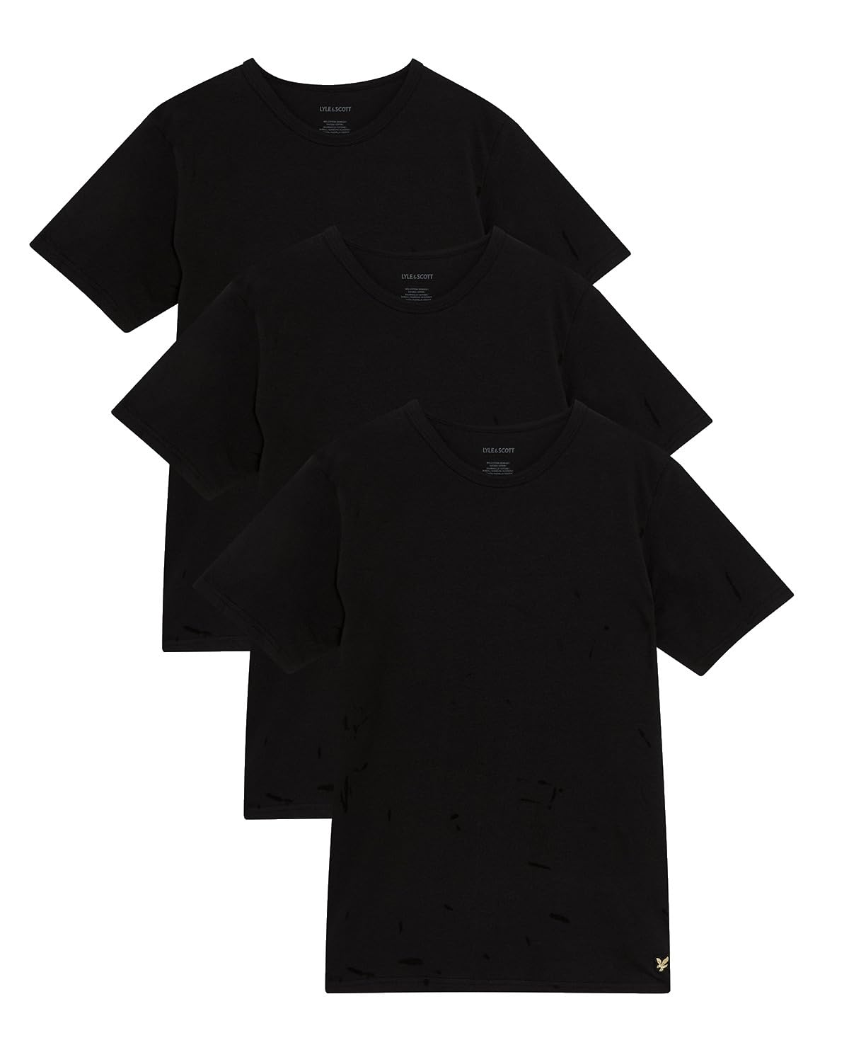 Lyle & Scott Men's Noir T-Shirt (X3)