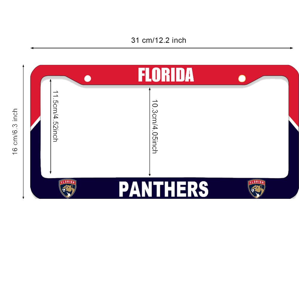 New Brand 2 Pack Aluminum Alloy License Plate Frame for Panthers