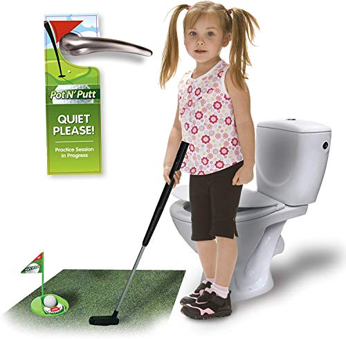 Mini Golf Set Toilet Game – Indoor Golf Practice Putting as Potty Putter Bathroom Games Perfect Gag Gifts for Men and Women - Funny Novelty Toy 1 Set