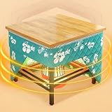 YQMHEZ Mesa Kotatsu Japonesa, Mesa Calefactora de Madera, Escritorio Kotatsu Plegable, con Manta Y Calentador, Estructura de Acero de Titanio, Juegos de Mesas de Estufa for Dormitorio(86cm/33.8in)