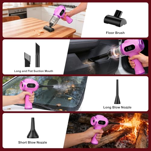 Image of Portable Car Vacuum Cordless Mini Handheld Vacuums Cleaner Rechargeable with LCD Display and Multi-Nozzles, High Power Hand held Cleaners for Car, Home, Office, Sofa, Pet Hair,Keyboard