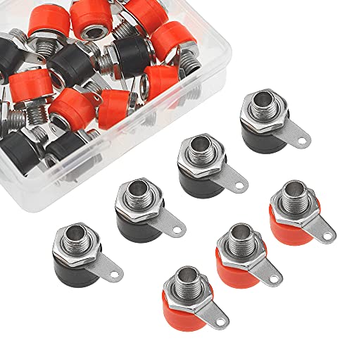40 conectores banana hembra 4mm negro y rojo miniatura 2
