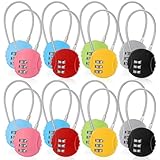 KongTiva 16 Pack Combination Wire Lock, 3 Digit Combination Lock Mini Wire Rope Combination Padlock Cable Padlock Outdoor Waterproof Resettable Lock for Luggage Gym Locker Jewelry Box Backpack