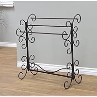 Algopix Similar Product 15 - Benzara Blanket Rack With Scroll Work