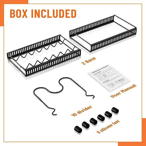 AHNR Expandable Pot and Pan Organizers Rack, 10+ Pans and Pots Lid Organizer Rack Holder, Kitchen Cabinet Pantry Bakeware Organizer Rack Holder with 10 Adjustable Compartments (Black) - Thumbnail 7