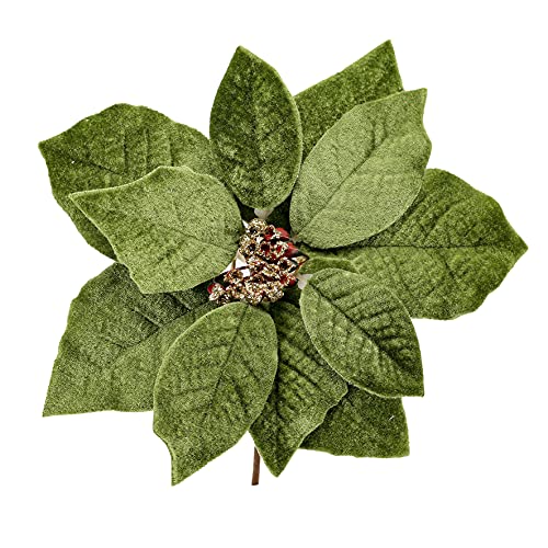Bico de Papagaio Pick Veludo 22x23cm Verde Musgo Enfeite de Natal - M52-2101VD- Yangzi