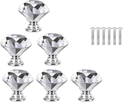 SBZIOJHDR Door Handle, 6pcs 30mm Cupboard Knobs Door Cabinet Handle Drawer Pull with Screw(30 mm)