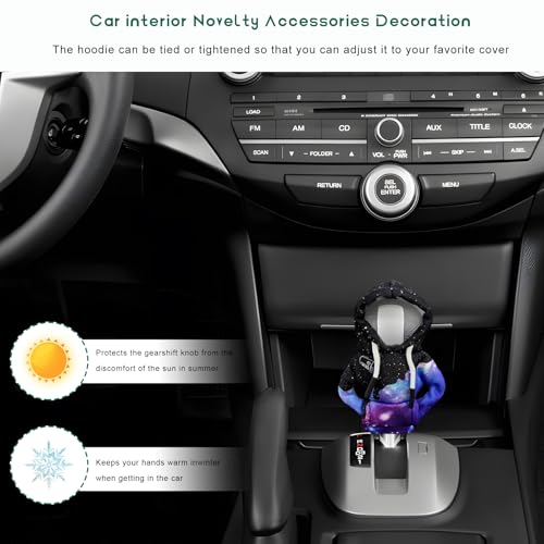 Gdnecad Car Shift Knob Hoodie Cover, Funny Sweater Hoodie Gear Shifter Protector, Fashionable Mini Shirt Gear Shift Stick Protective Cover Interior Decor for Most Vehicles (Starry Sky)