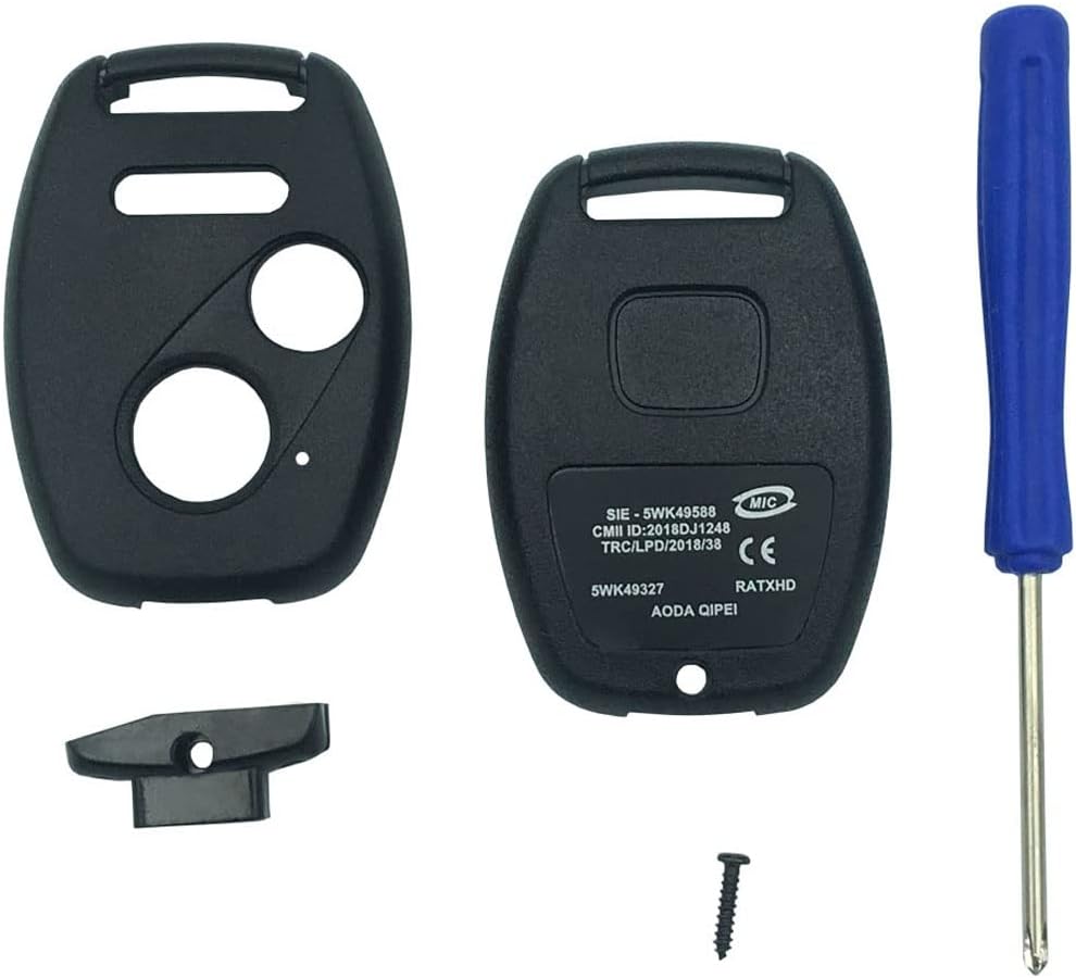 Replacement Keyless Entry Key Fob Case Fit Honda 2003-2007 Accord 2005-2006 CR-V Ridgeline Civic Remote Control Key