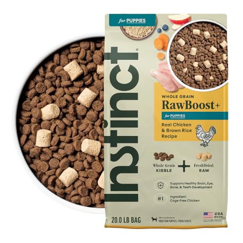 Instinct RawBoost Puppy, Natural Dry Dog Food with Freeze-Dried Pieces, Whole Grain Recipe - Real Chicken & Brown Rice, 20 lb. Bag