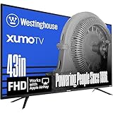 Westinghouse 43-inch Smart TV, FHD 1080P Xumo TV w/Voice Remote, Flat Screen Television w/Dolby Atmos, Bluetooth, Apple AirPlay, Wi-Fi & Mobile Connectivity