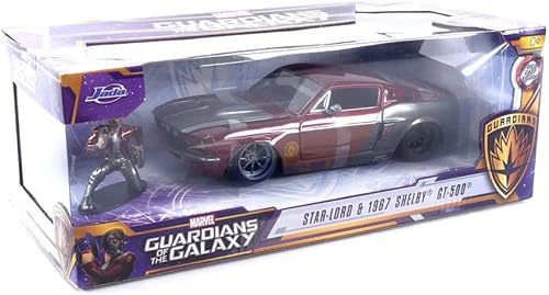 Miniatura 7 de Jada Toys Marvel Guardians of The Galaxy 124 1967 Shelby GT500 - Coche fundido a presión con figura de señor de las estrellas de 2.75 pulgadas
