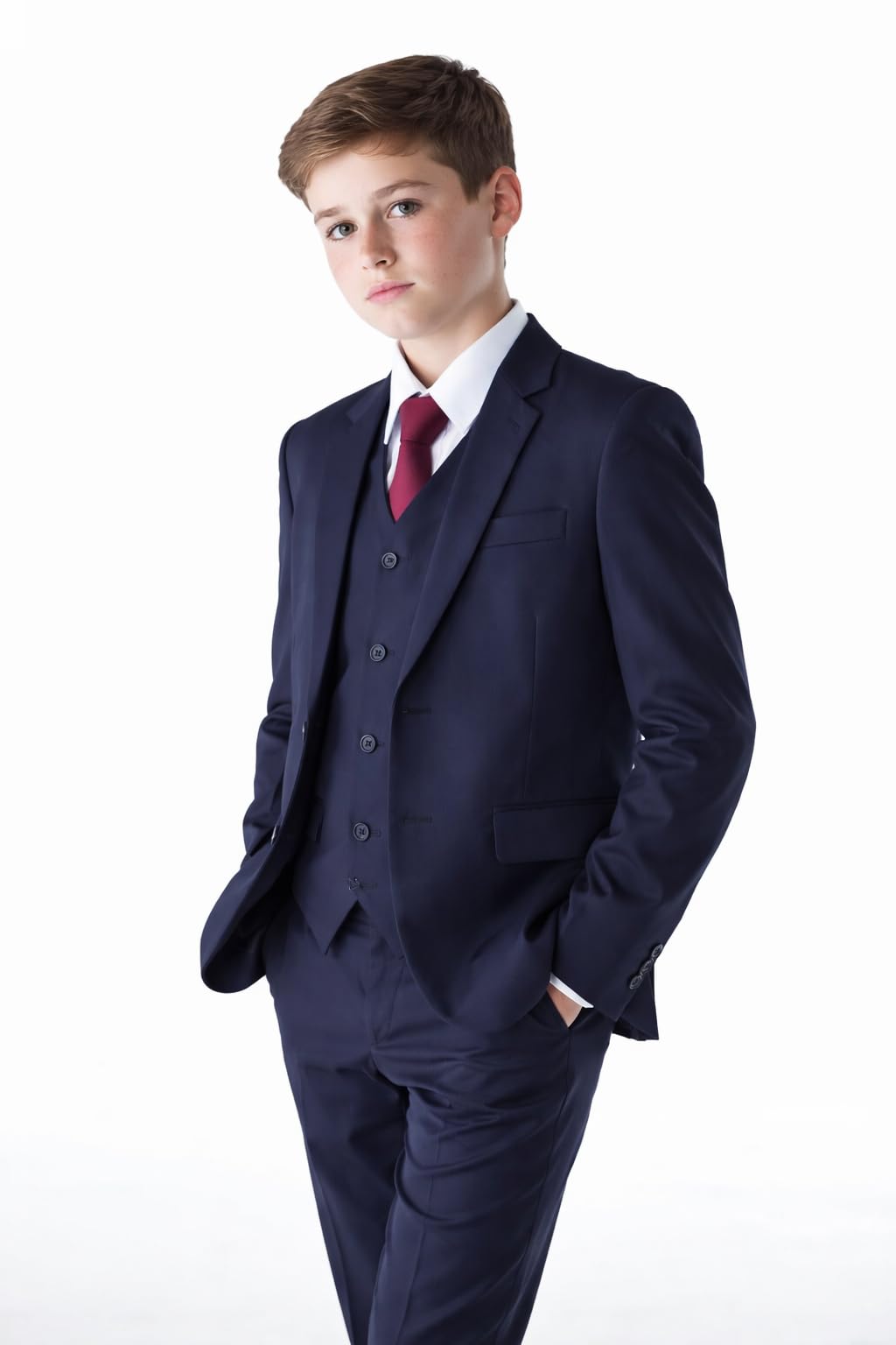 Costume bleu marine Romario pour garçons - Costume de mariage de garçons -Costume pour garçon d’honneur - costume de bal - de 3-6 m à 14 ans