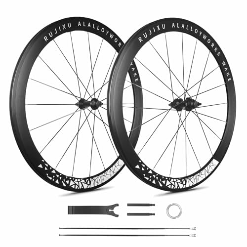 700C 固定ギアホイールセット 30/40/50mm ダブルウォールアルミ合金リム ソリッドアクスル 100*9MM/120*10MM ボルトオンハブ デュアル固定スレッドハブホイールセット Vブレーキ(White,40mm)