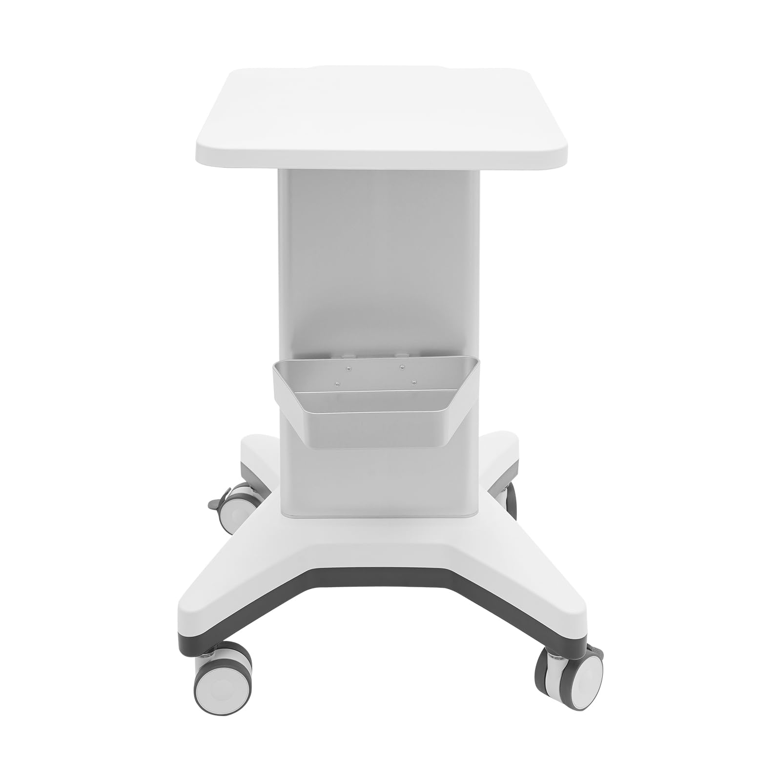 Kosmetikwagen mit Ablagefach 60kg & Seitenbox (Silber) | Friseur Rollwagen aus ABS, Gerätewagen mit 4 Rollen & 2 Bremsen, Beauty Salon Trolley für Klinik Zuhause