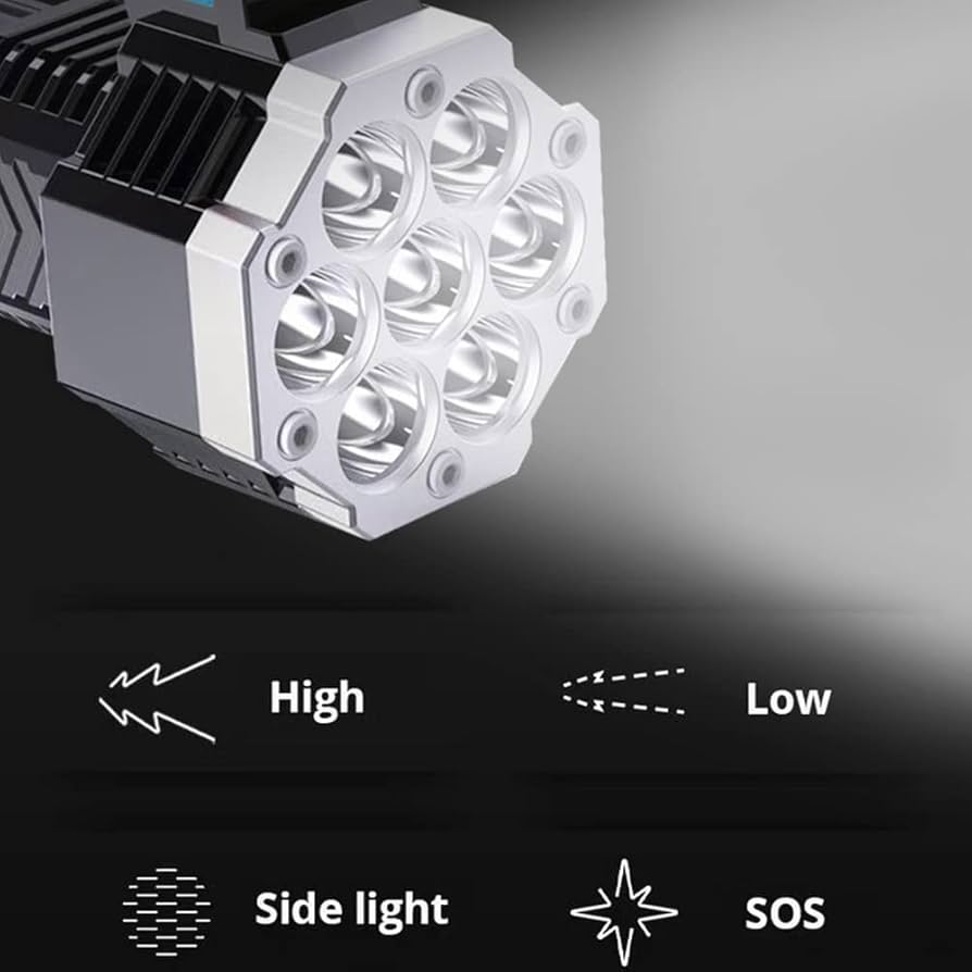Amazon.co.jp: AZURAOKEY 7LED+COB ポータブル懐中電灯 スポット