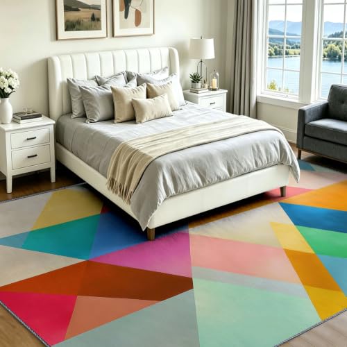Tapis minimaliste géométrique lavable pour sol facile à entretenir - 3