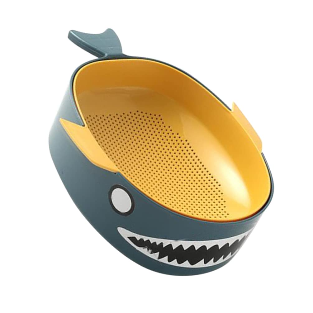 Hemoton 1pc Double-layer Drain Basket for Kitchen Versatile Fruit Vegetable Washing Holder Sturdy Design Even Drainage Space-saving Storage Yellow