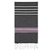 Cacala Pestemal Turkish Bath Striped Towels 37x70 %100 Cotton Black-Lilac