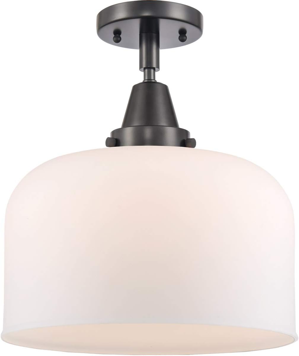 Innovations 447-1C-BK-G72-L One Light Flush Mount from Franklin Restoration Collection