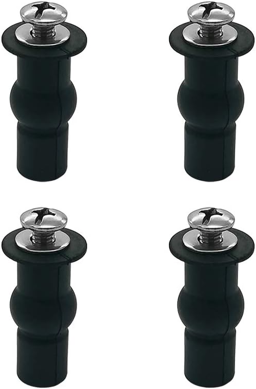 Toilet Seat Hinge Bolt Screws 4 Pack Toilet Seat Top Fixing Part Expanding Rubber Bolts with Metal Washers