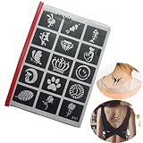 Xmasir 446 Sheet Semi Permanent Tattoo Kit with Ablum Gift,Henna Stencils Glitter Temporary Tattoos