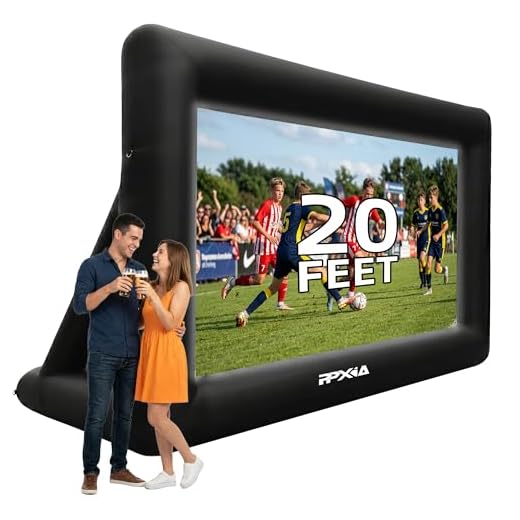 PPXIA Inflatable Movie Screen Outdoor Projector Screen 20ft, Blow Up Screens Front and Rear Projection with Air Blower, Best for Movie Nights Backyards Pool Party Home Theater