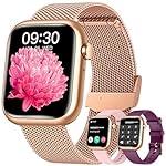 Smartwatch for Women Android Fitness Tracker: Gold Smart Watch Answer/Make Bluetooth Call Digital Watch Compatible Android ios phone IP67 Waterproof 123 Sport Mode Wrist Pedometer Heart Rate Monitor