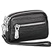 SENDEFN Coin Purse for Women Leather Wristlet Double Zip Around Small Change Pouch