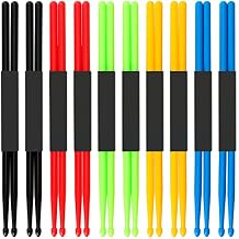 MUKCHAP 10 Pairs 5A Nylon Drum Sticks, Non-slip Plastic Exercise Drumsticks, Multi Color Drum Sticks for Instrument Percussion, Practice, Performance, Relaxation