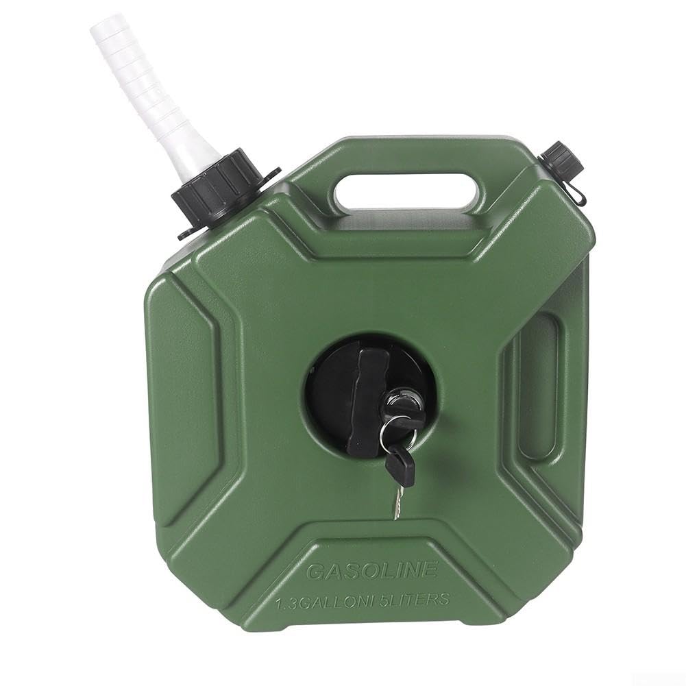 Serbatoio Olio per moto 3L/5L Bloccabile in ABS per Trasferimento Carburante Diesel per sicuro Portatile Off-Road(3L green)