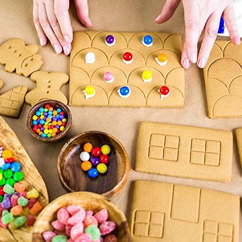 Keepaty 9 Pcs Christmas Gingerbread House Cookie Cutter Set for Baking,3D Stainless Steel Christmas Biscuit Cutters,Gingerbread Man,Reindeer,Sled
