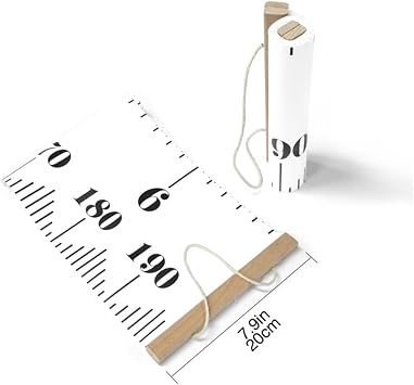 Height Chart for Children,Canvas Wall Hanging Rulers Height Measuring Rulers Kids Growth Chart Simple Triangle Height Chart Hanging for Bedroom Nursery Decoration 7.9 x 79 inch