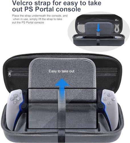 Image of Careflection Travel Carrying Case Compatible with PlayStation Portal,Built-in Larger Storage and Screen Protector,Shockproof Anti-Scratch Dual-Layer Oxford Protective Portable Case,Black | Built-in Larger Storage, Screen Protector Included, Shockproof Anti-Scratch, Dual-Layer Oxford, Protective Portable