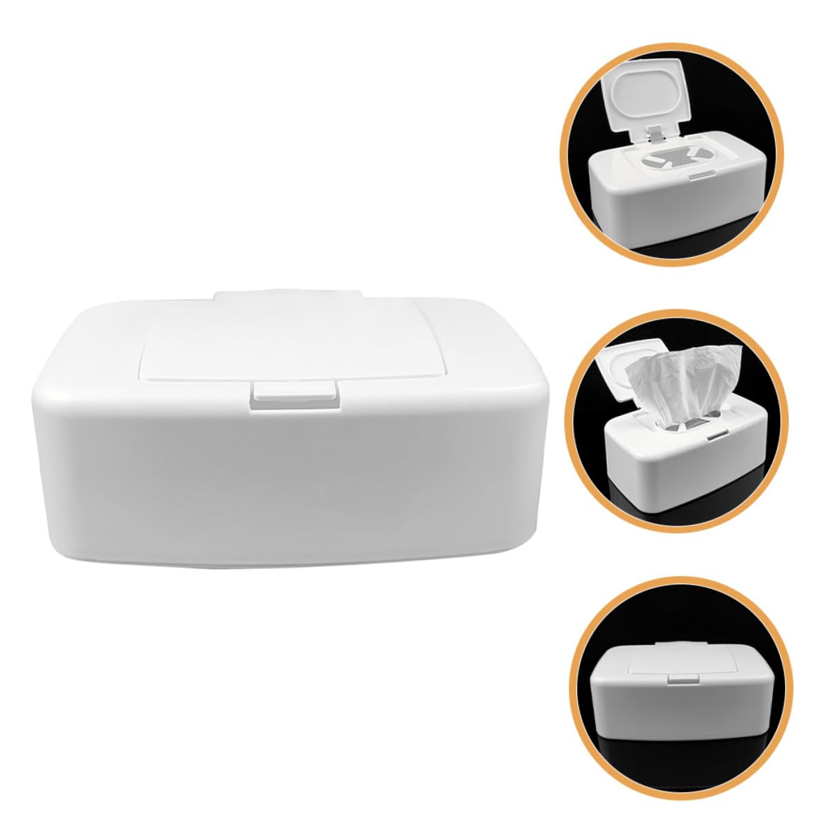 SOLUSTRE Dispensador de Toallitas Húmedas Paquete de 4 Unidades Blanco Recargable Almacenamiento Conveniente de Plástico Pp para Habitación de Ñiño y Uso Exterior