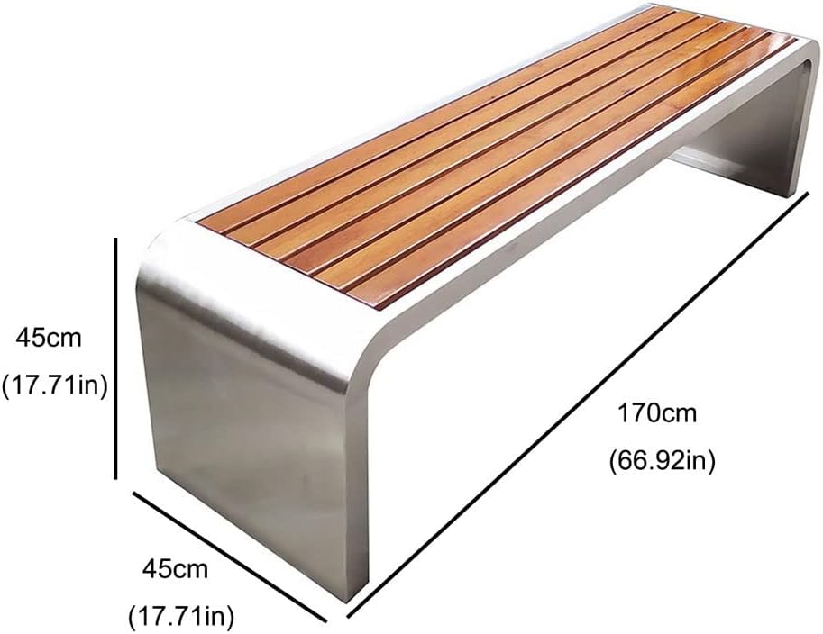 Patio Benches for Outdoors Outdoor Stainless Steel Bench Park Shopping Mall Rest Community Square Metal Seat Beach Chair Double Sofa Garden Benches for Outdoors