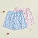ZAXARRA 2 Pack Toddler Girls Shorts Set Fashionable Cherry Print Shorts Summer Clothes for Baby Daily Use (Blue+Pink, 9-12 Months)