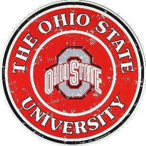 Ohio State Buckeyes 12 Inch Embossed Metal Nostalgia Circular Sign