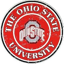 Ohio State Buckeyes 12 Inch Embossed Metal Nostalgia Circular Sign