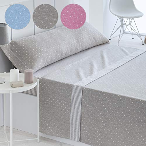 Barceló Hogar 03020370615 Juego de sábanas de franela, modelo Alba, beige, 150 cm