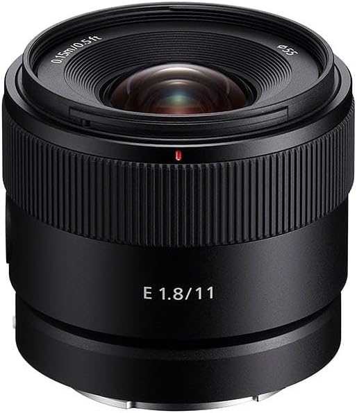 E Mount E 11mm F1.8 APS-C Lens (SEL11F18) | Wide-Angle Prime | Vlogging & Content Creation, Black