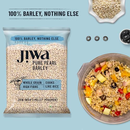 Image of Jiwa Pure Pearl Barley | Cooks Like Rice | Jav /Jau | | High Fiber | Whole Grain | 1 Kg (Pack of 5)