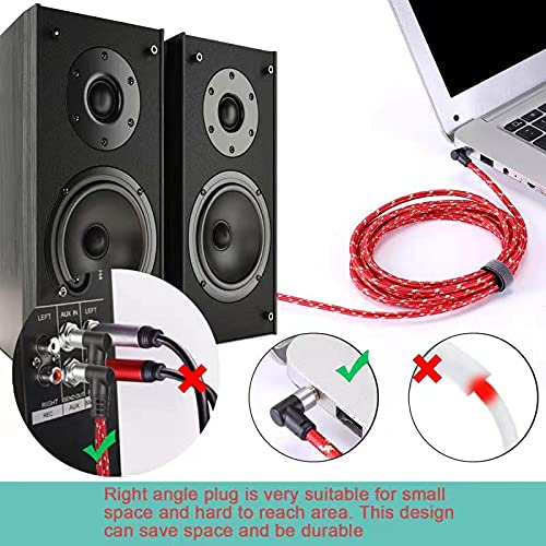 Miniatura 6 de Sikaite 0.138 in 18" TRS a Dual 0.250 in 14" TS Mono Stereo y Cable Splitter Line 50ft, Compatible con iPhone, iPod, tarjeta de sonido de