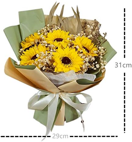 Amazon Co Jp ソープフラワー ひまわり 花束 枯れない花 石鹸花 ドライフラワー フレグランス シャボンフラワー 贈り物 お見舞い 母の日 お祝い 入学 卒業 結婚祝い 記念日 誕生日 プレゼント 女性 ギフト 5輪 ホーム キッチン