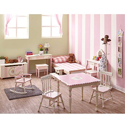 Fantasy Fields - Bouquet Thematic Kids Classic Vanity Table and Stool Set with Mirror | Imagination Inspiring Hand Crafted & Hand Painted Details Non-Toxic, Lead Free Water-based Paint - Thumbnail 6