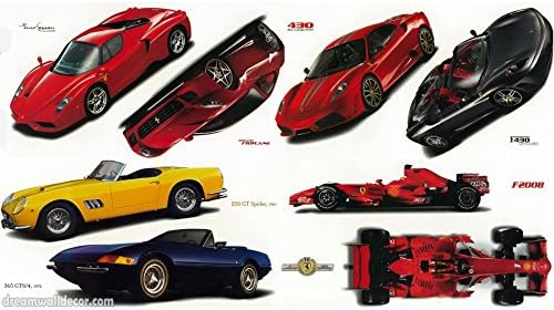 Classic Ferrari Cars Set of Wall Decals 42