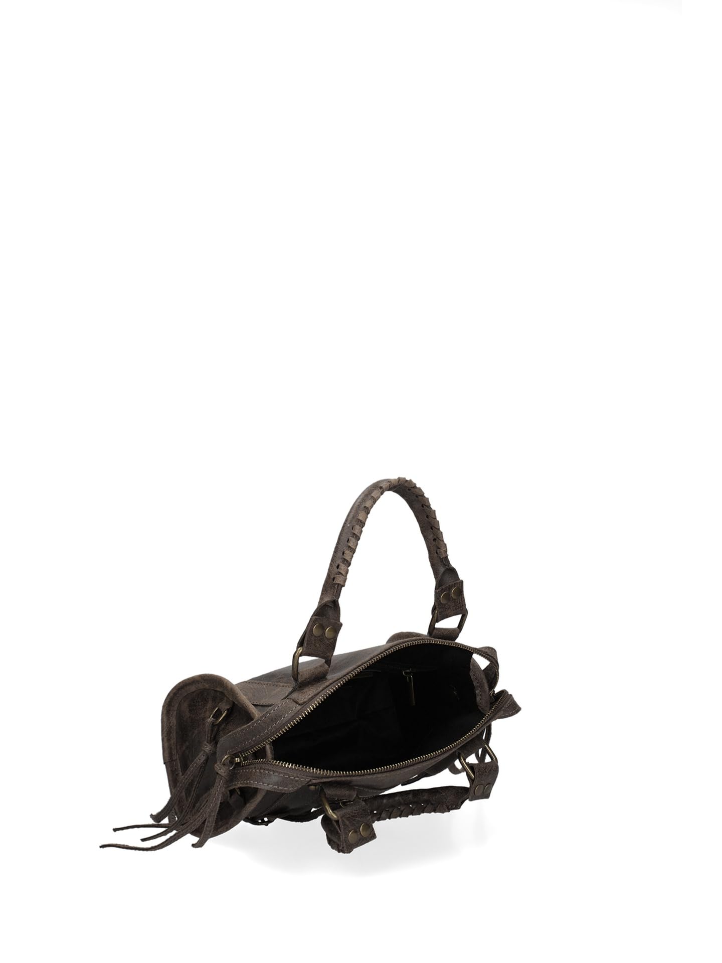 Gave Lux Borsa a Spalla Donna Vera Pelle Scamosciata 25cm, Prodotto Artigianale Made in Italy, Con Manico a Tracolla, GLX220609123FBG