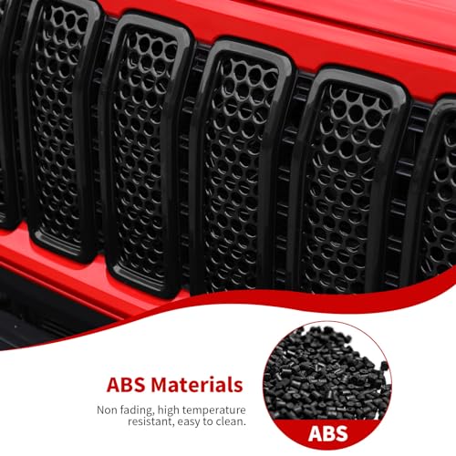 JeCar Mesh Grille Inserts/Headlight Trim Covers Front Light Bezels Decoration Kit Compatible with Jeep Wrangler 2024 JL JLU & Gladiator JT 2024, Black by JeCar - Used condition - Image 4